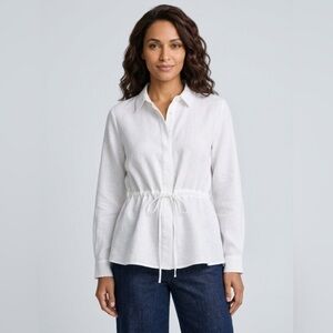 Donna Karan Utilty Women's Drawstring Waist Shirt - Size XL